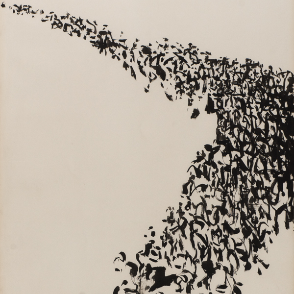 Exile, chinese ink on paper by Guerrero Medina