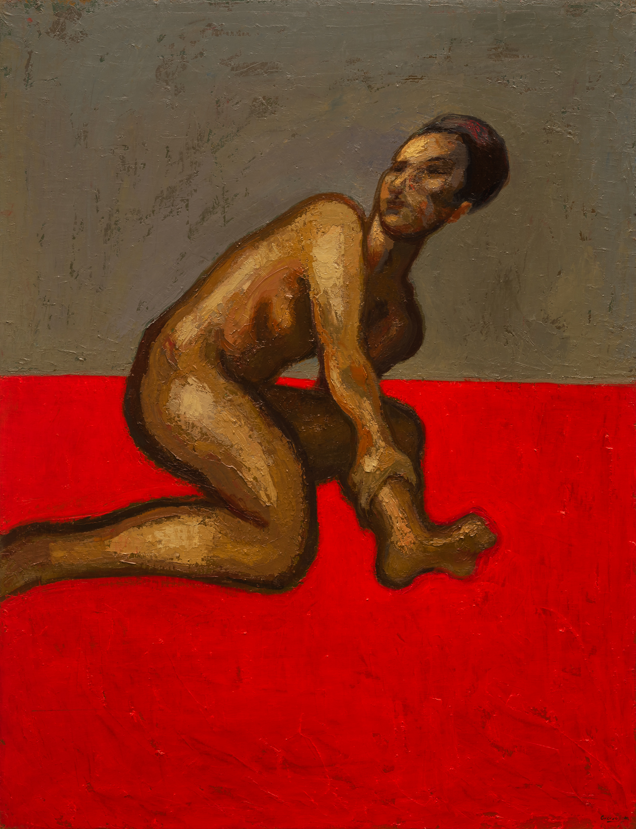 Oil on canvas painting from the Red series, by spanish artist Jose Maria Guerrero Medina