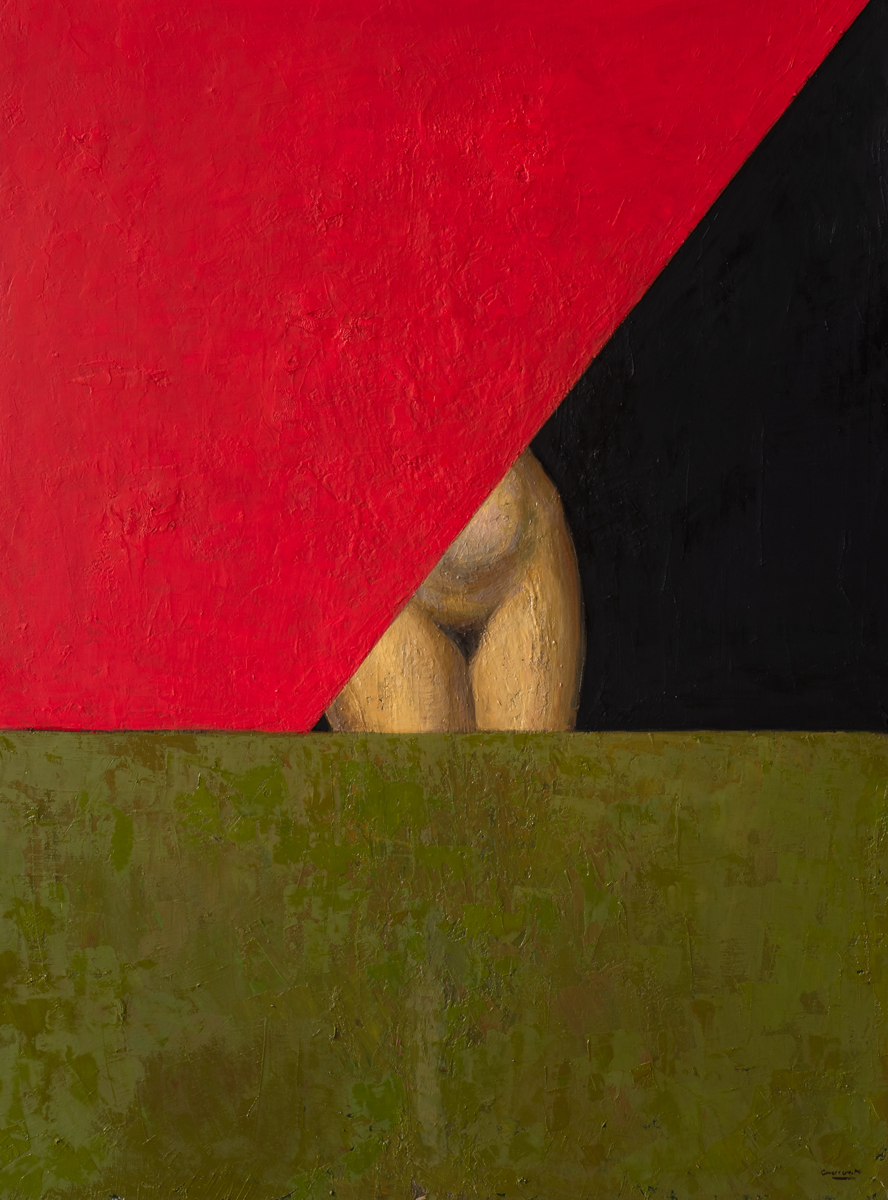 Oil on canvas painting from the Red series, by spanish artist Jose Maria Guerrero Medina